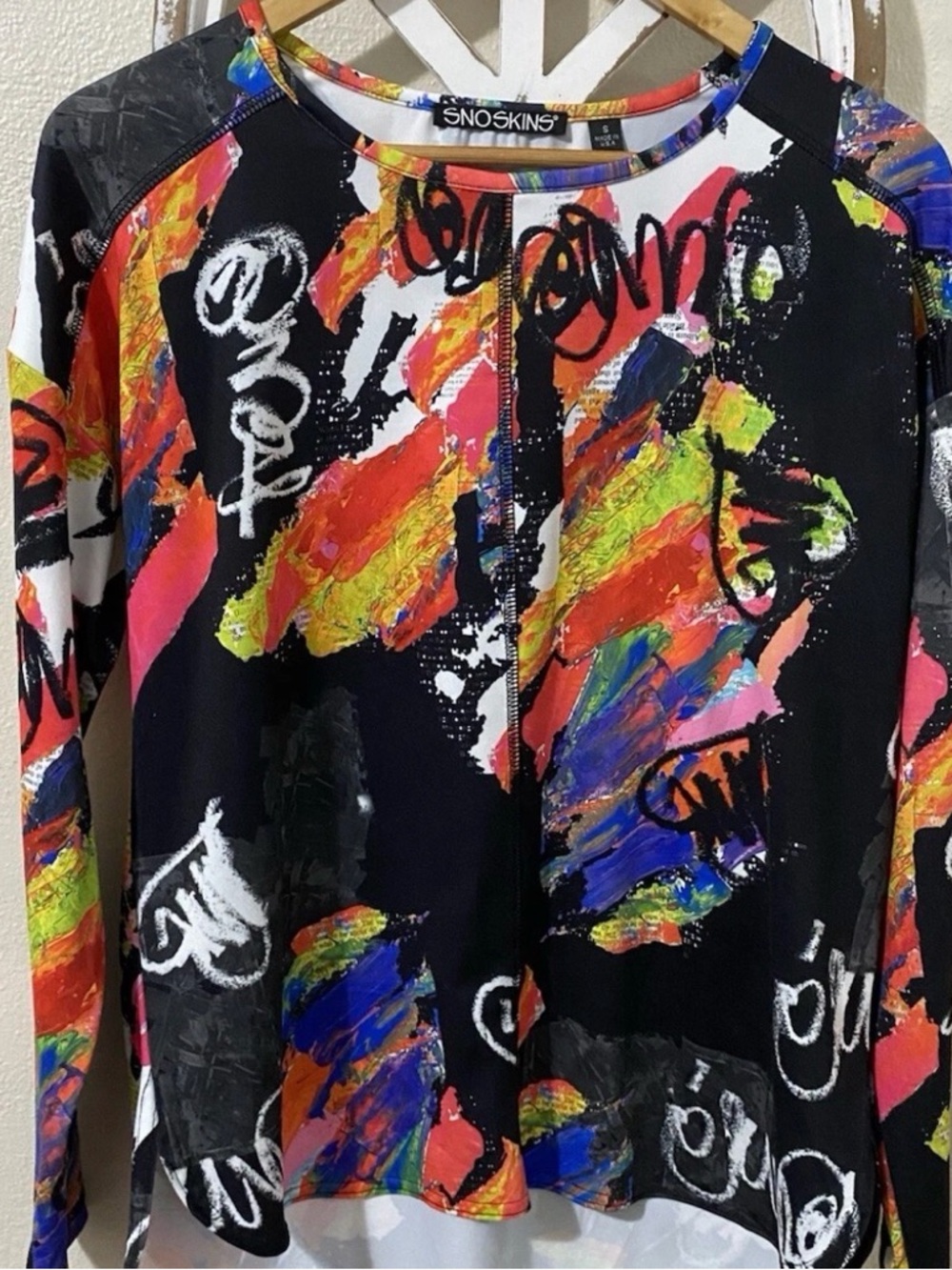 SnoSkins Multicolor Abstract Print Long Sleeve Top